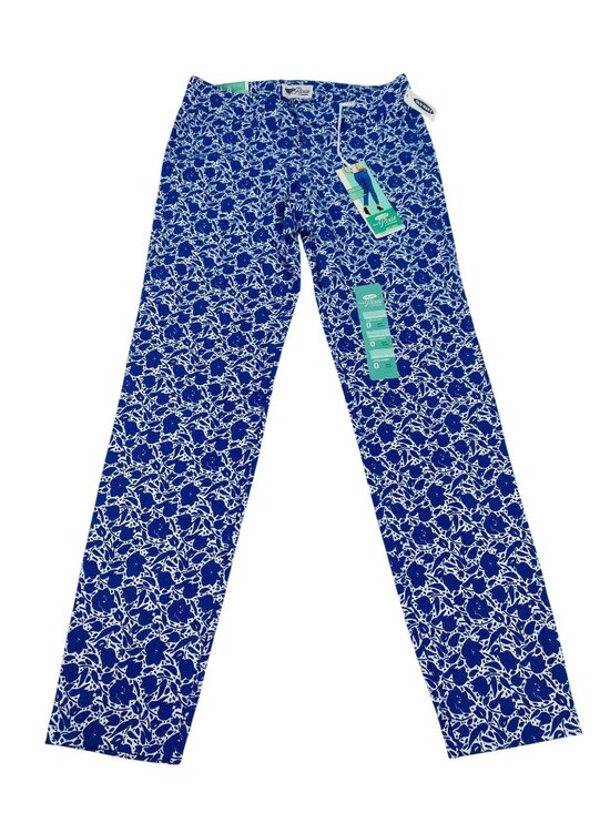 Old Navy Pants - NOs Old Navy Pixie Womens Blue & White Floral Print Ankle Pants Size 0 R
